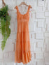 Ruched Up Sleeves Deep Neck Line Tiered Sundress